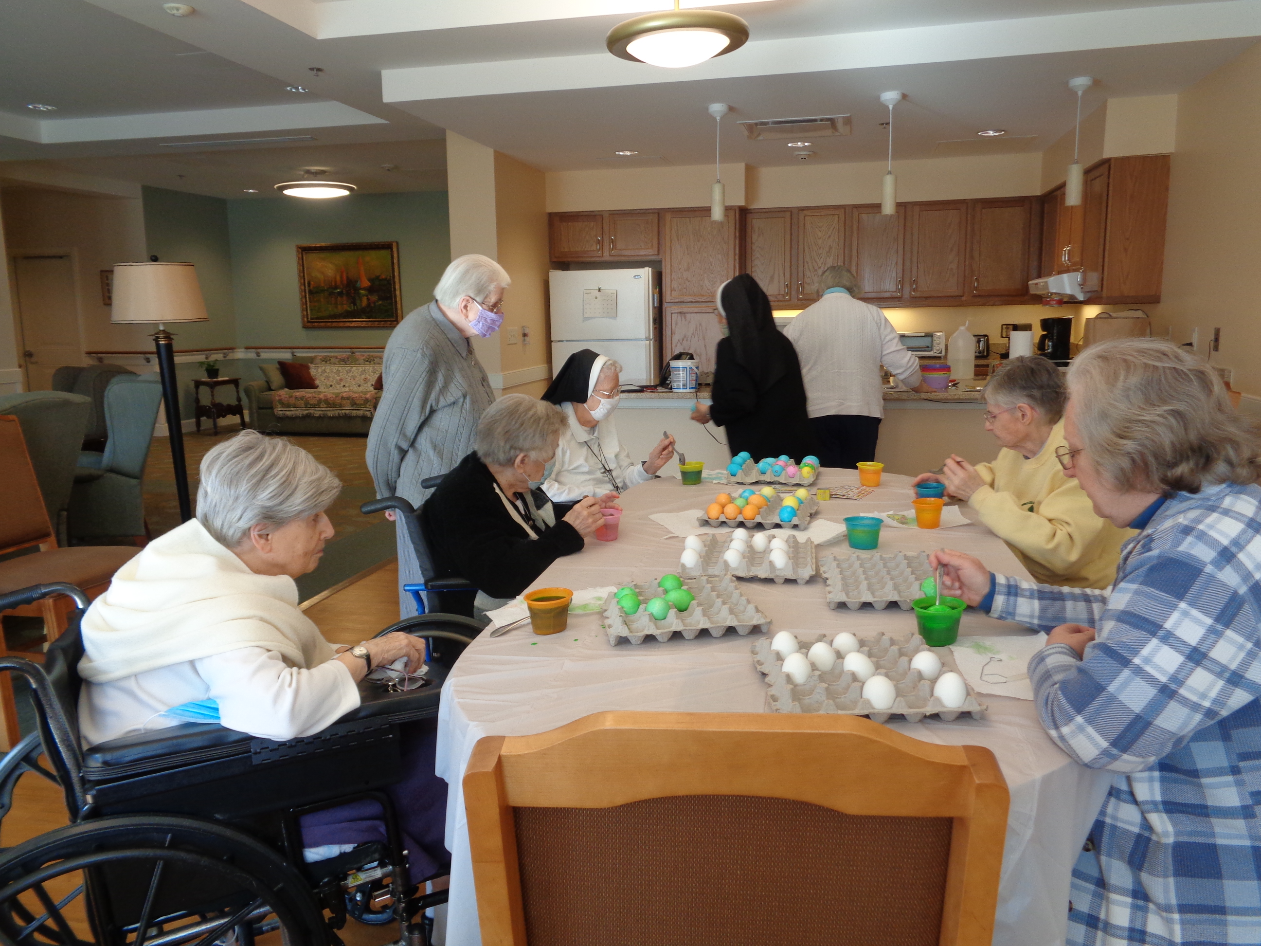 coloring eggs around the table 2